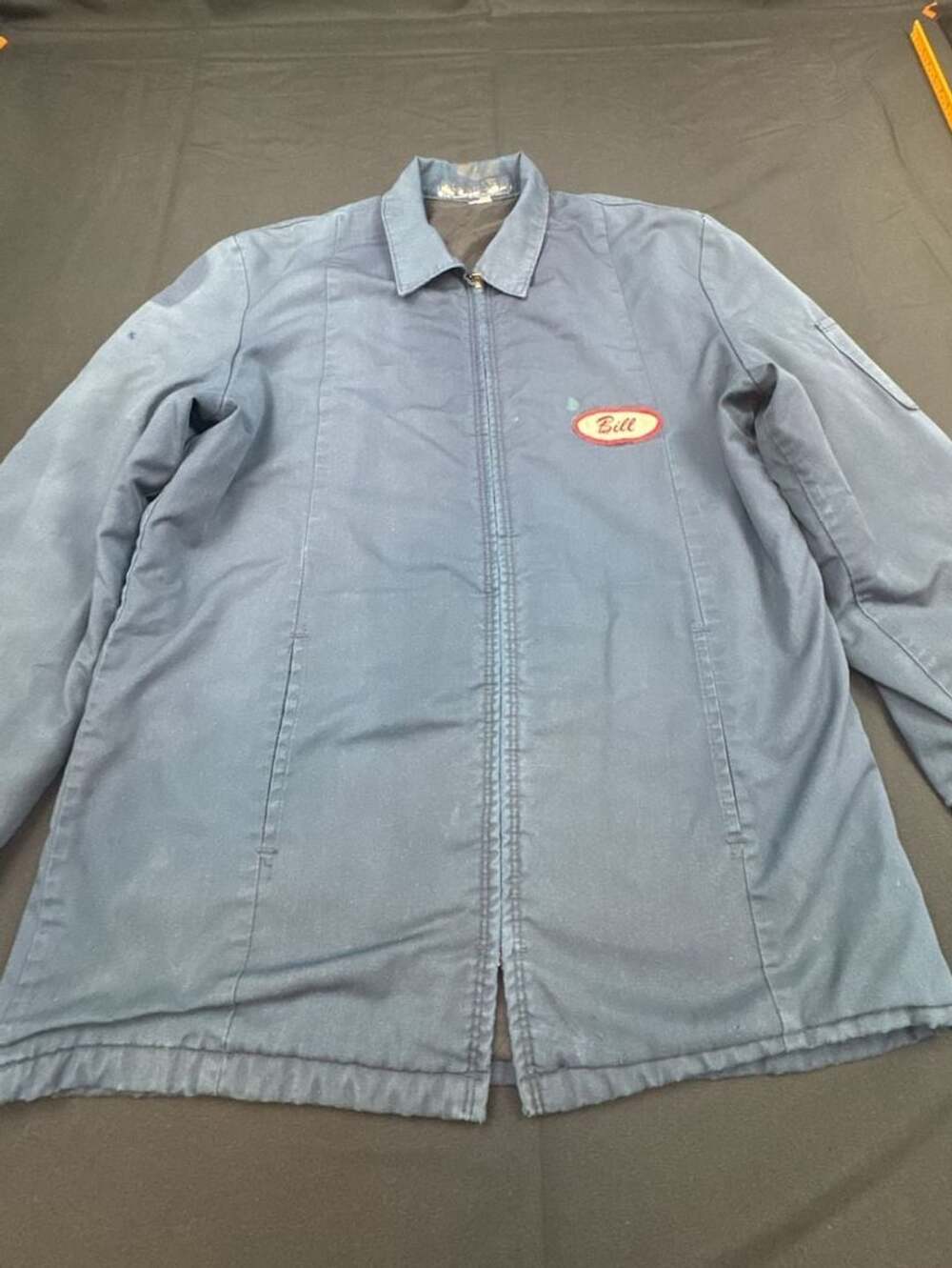 Vintage Red Kap Bill Mechanic Work Jacket Blue Quilted Lined